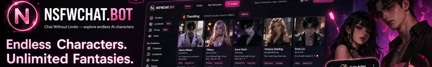 Featured adult AI character banner